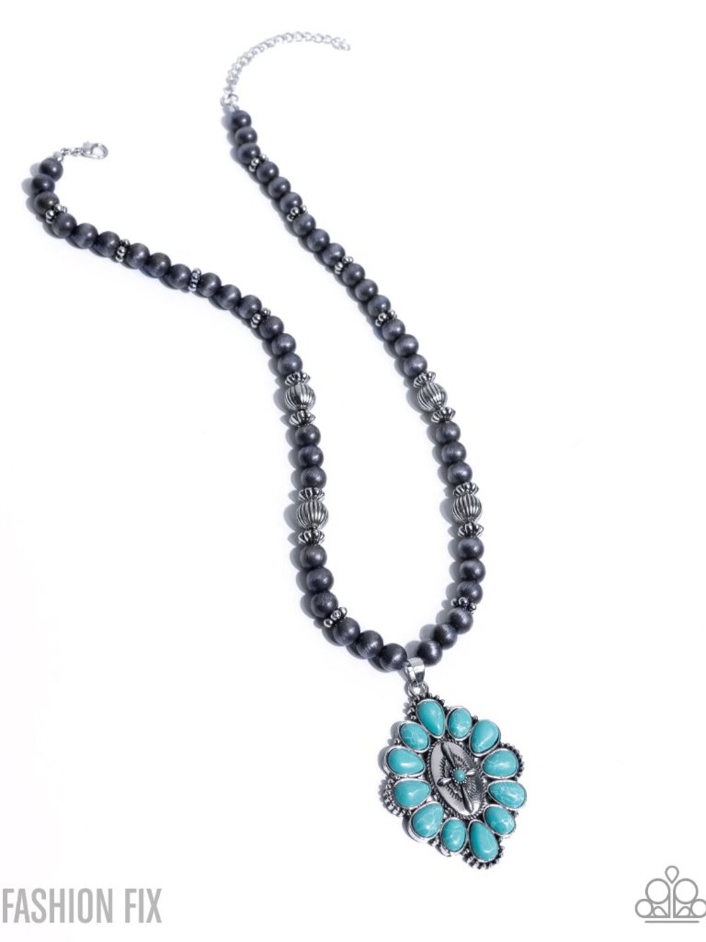 Navajo pearl and turquoise necklace - Traditional Tapestry SSF-1224 - Picture 2 of 3